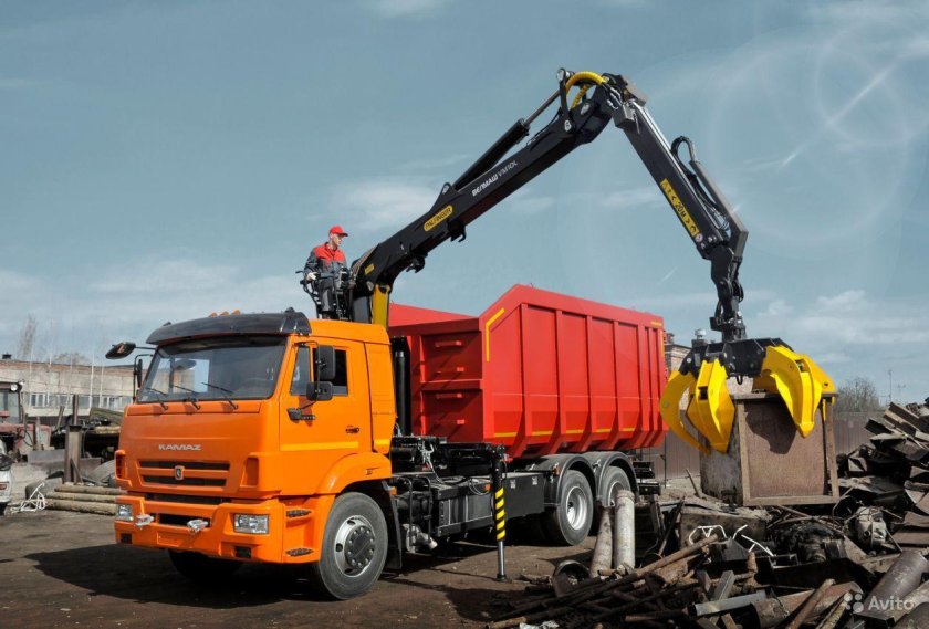 Ломовоз КАМАЗ-65115 С гидроманипулятором vm10l74m