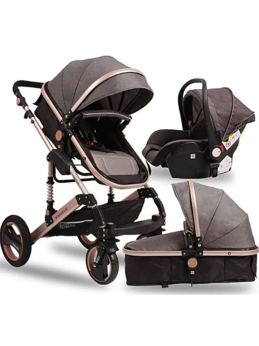 Коляска wisesonle 3в1 черная