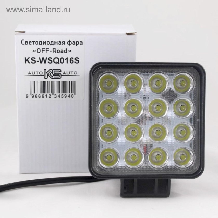 Фара светодиодная KS-wsq016s-Ch off - Road, 16 диодов, 48w