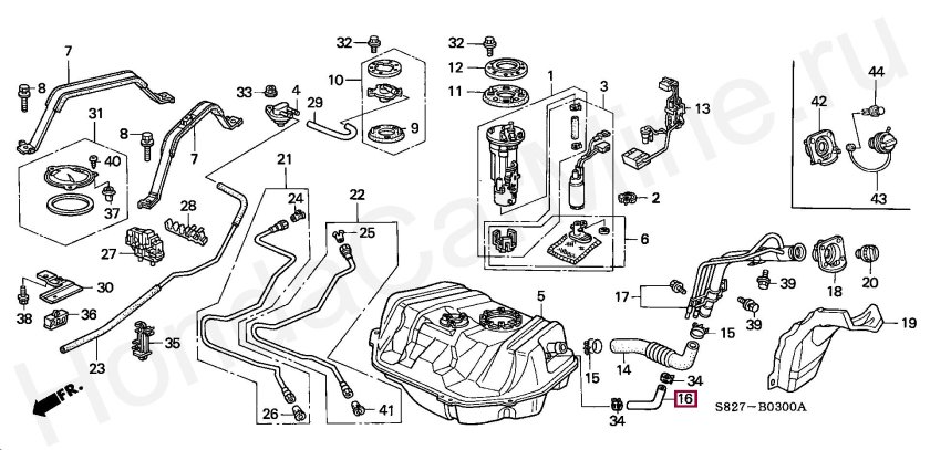 Топливная система Хонда Сабер схема