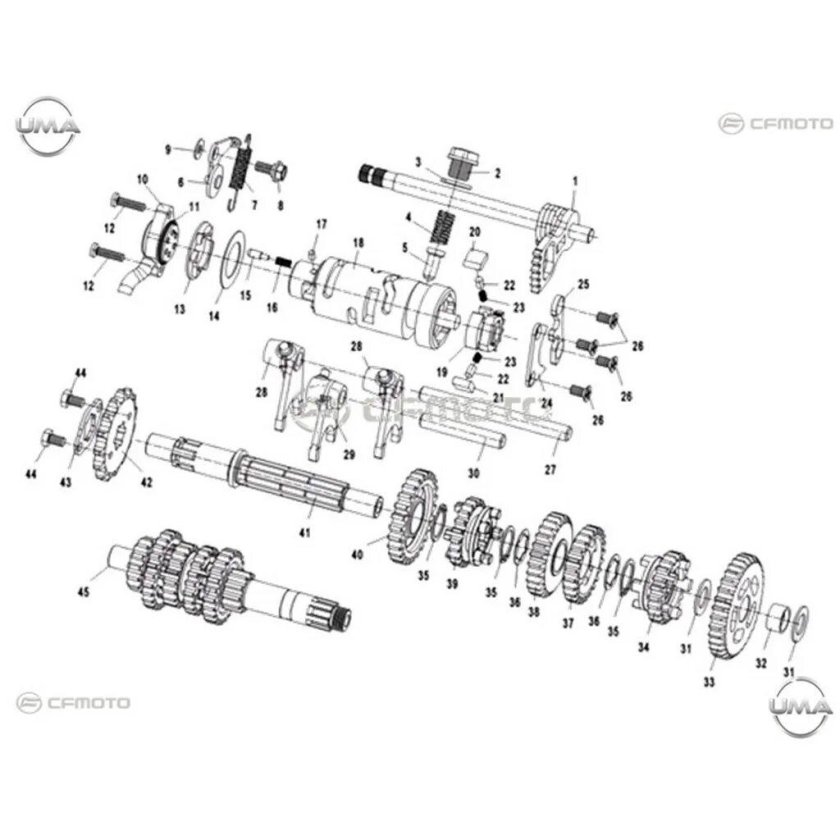 CF Moto 500 коробка передач