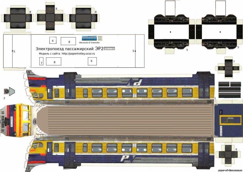 Бумажная модель электрички эр2
