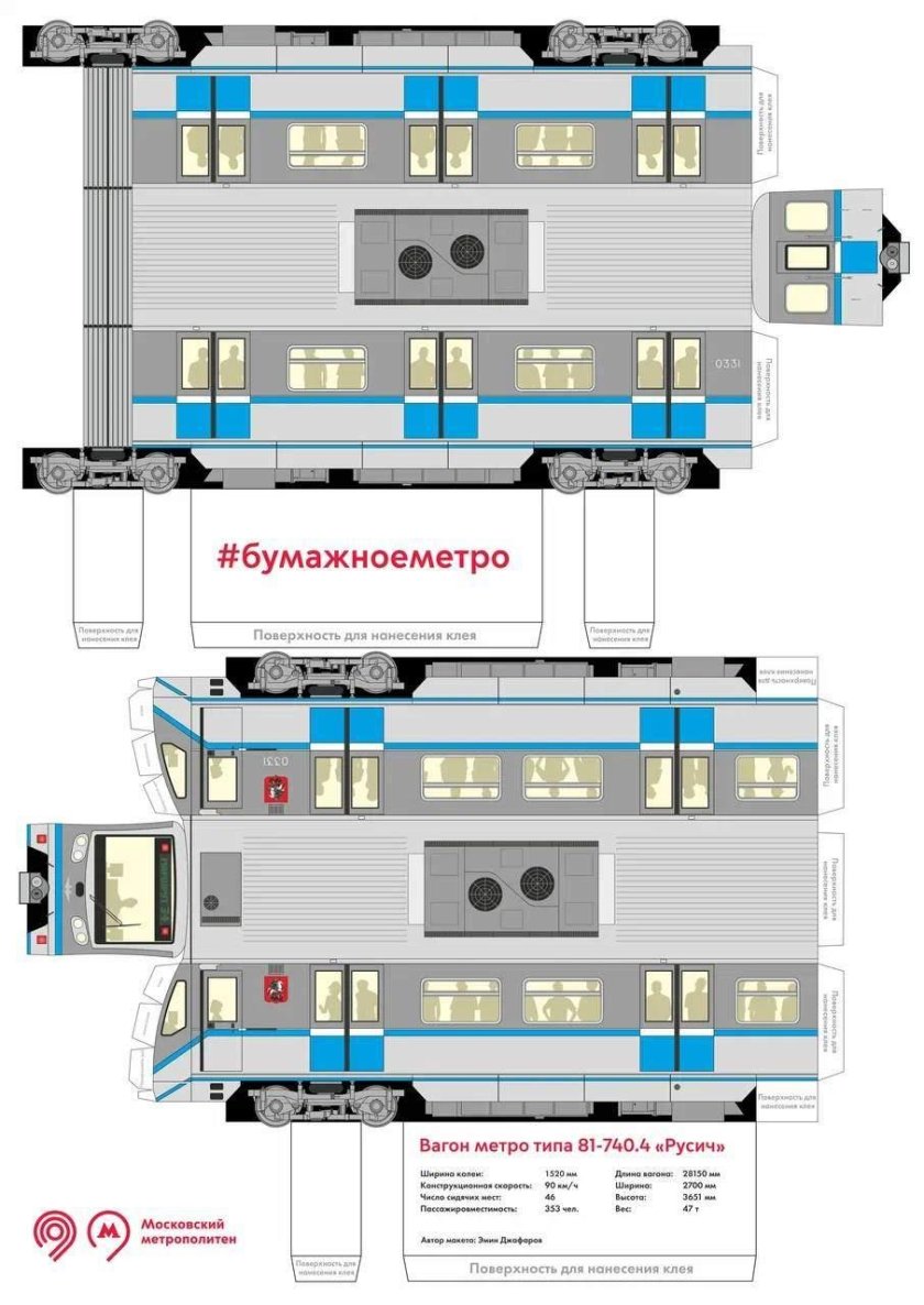 Русич вагон метро развертка