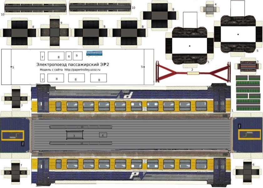 Бумажная модель поезда Сапсан
