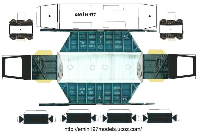 Развертка грузовых вагонов РЖД