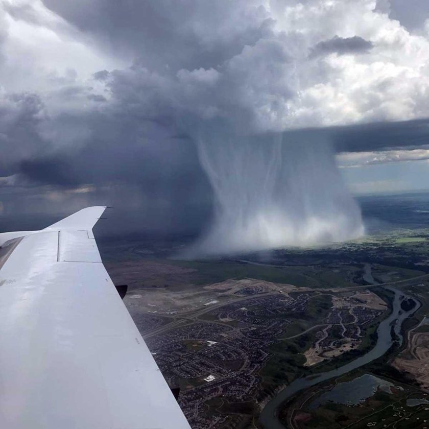 Дождь вид с самолета