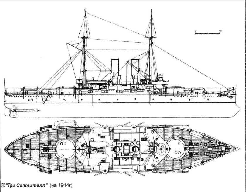 Модель эскадренного броненосца три святителя 1893