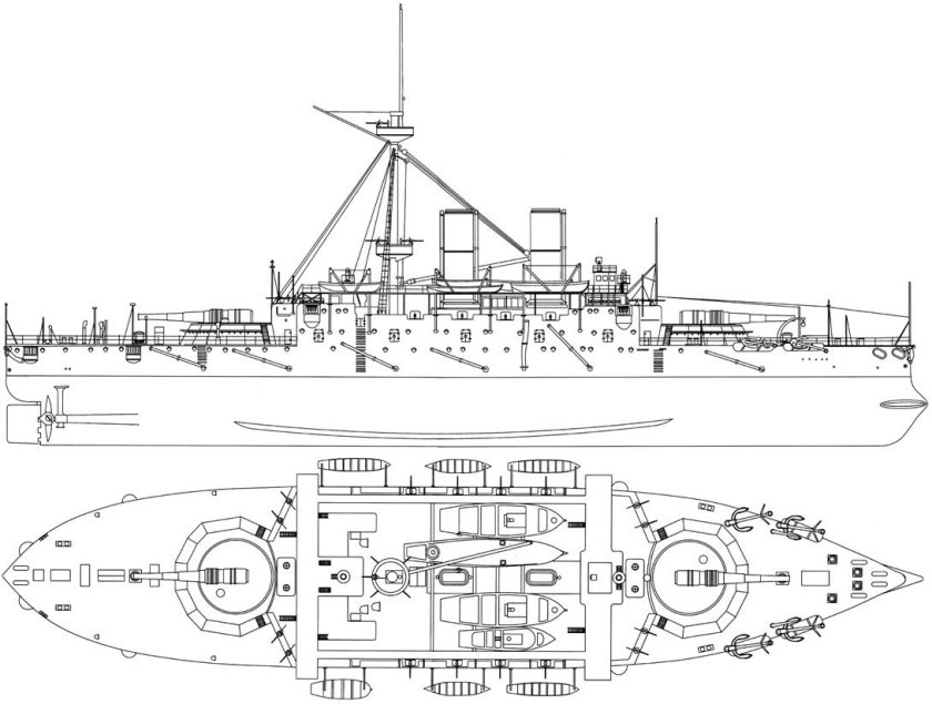 Броненосец Бенбоу 1885 чертежи