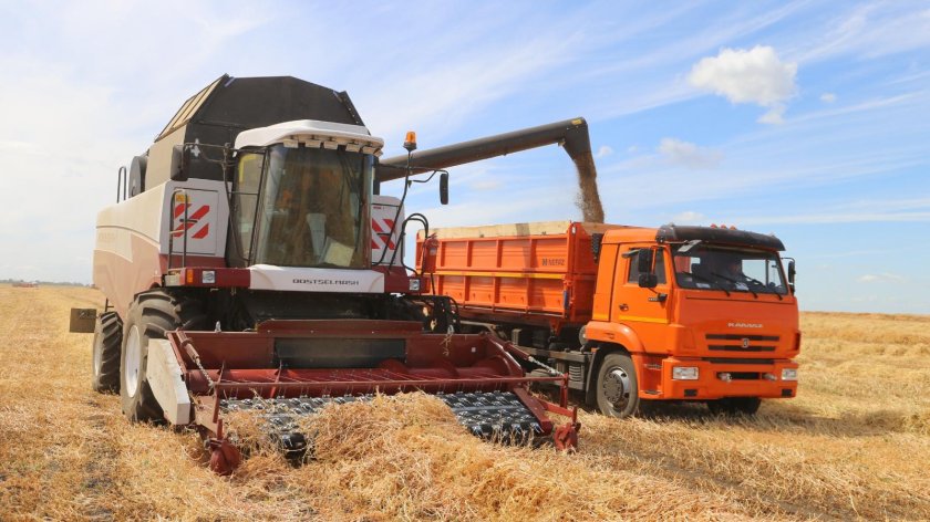 Комбайн Нива в поле