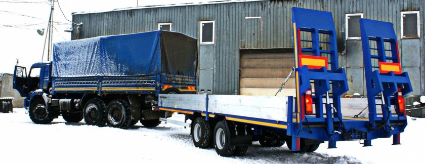 Трал КАМАЗ прицепной низкорамный