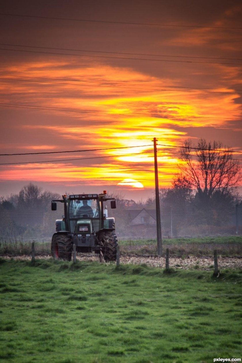Трактор в поле
