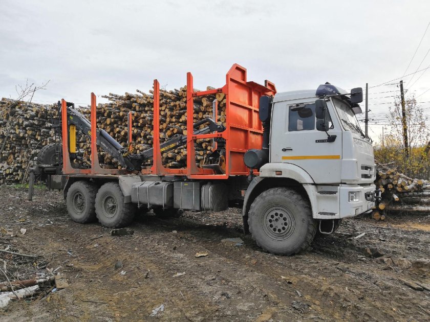 Лесовоз с дровами КАМАЗ