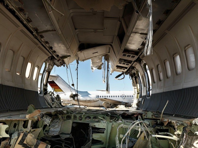 Заброшенный самолет внутри