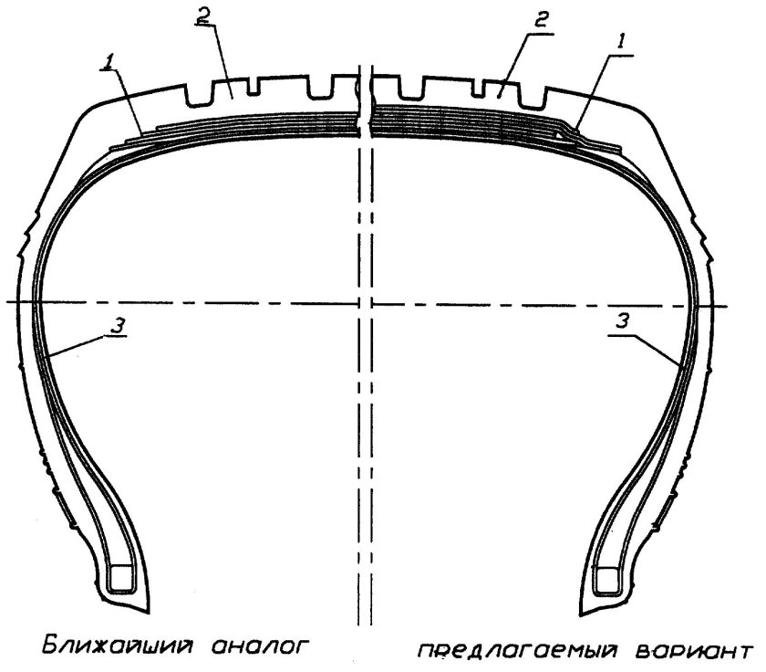 Покрышка пневматической шины КАМАЗ схема