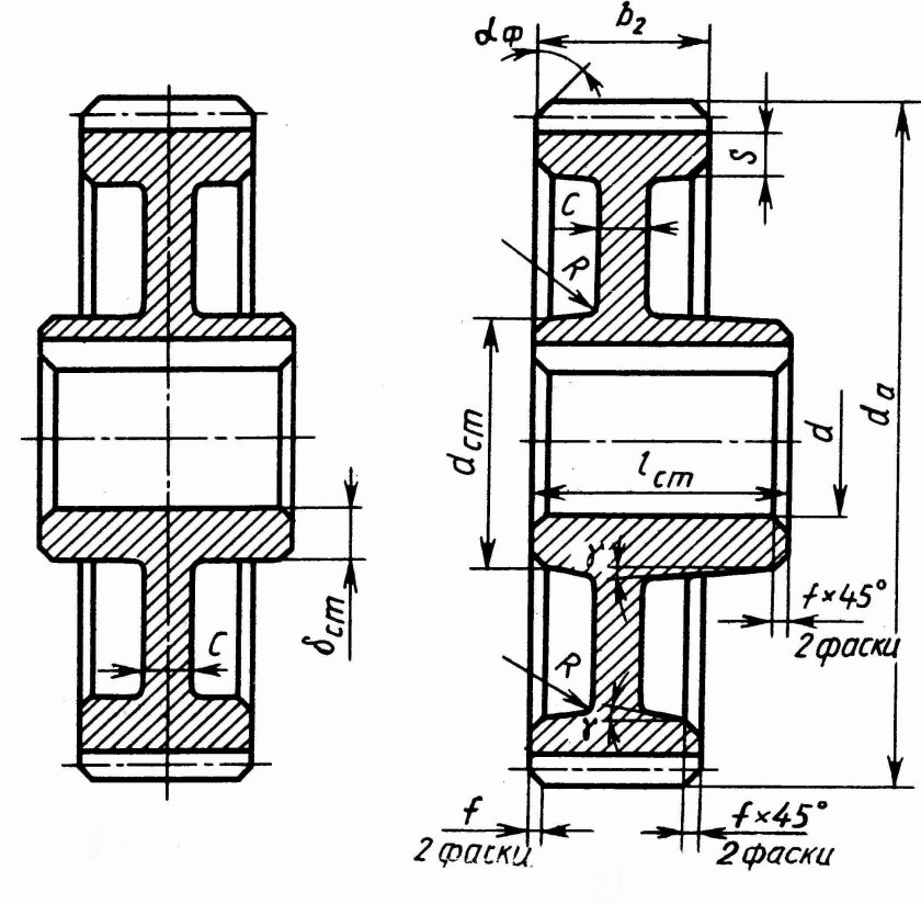 Отливка зубчатого колеса чертеж