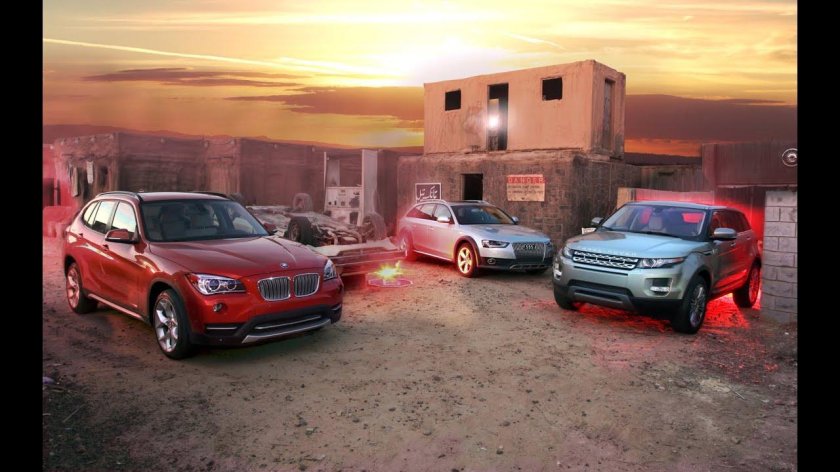 БМВ х6 и Рендж Ровер в гараже