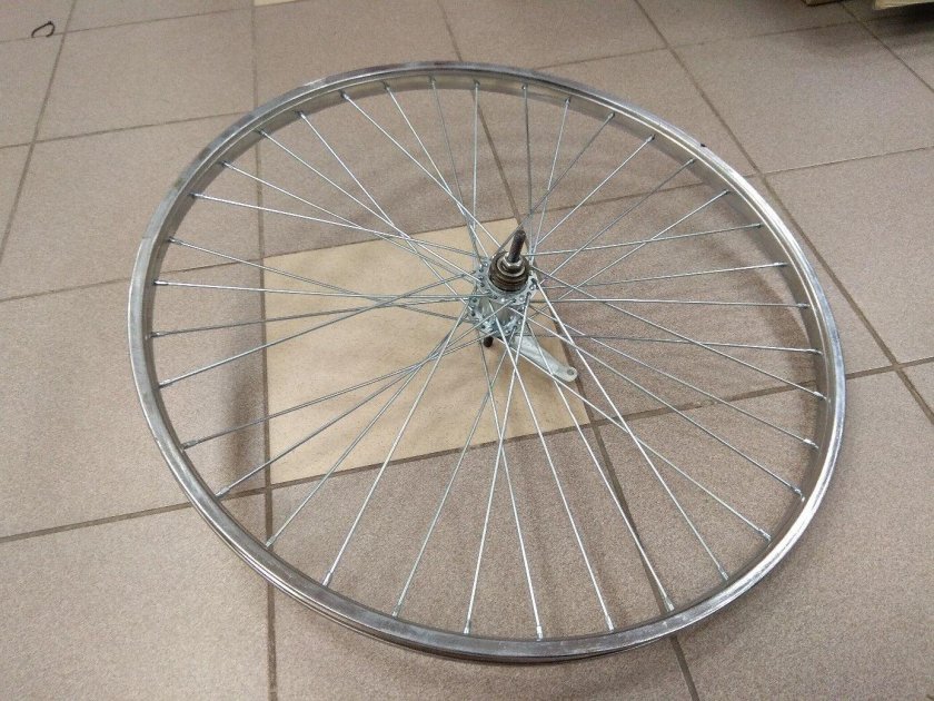 28" Переднее колесо, хром, усиленное