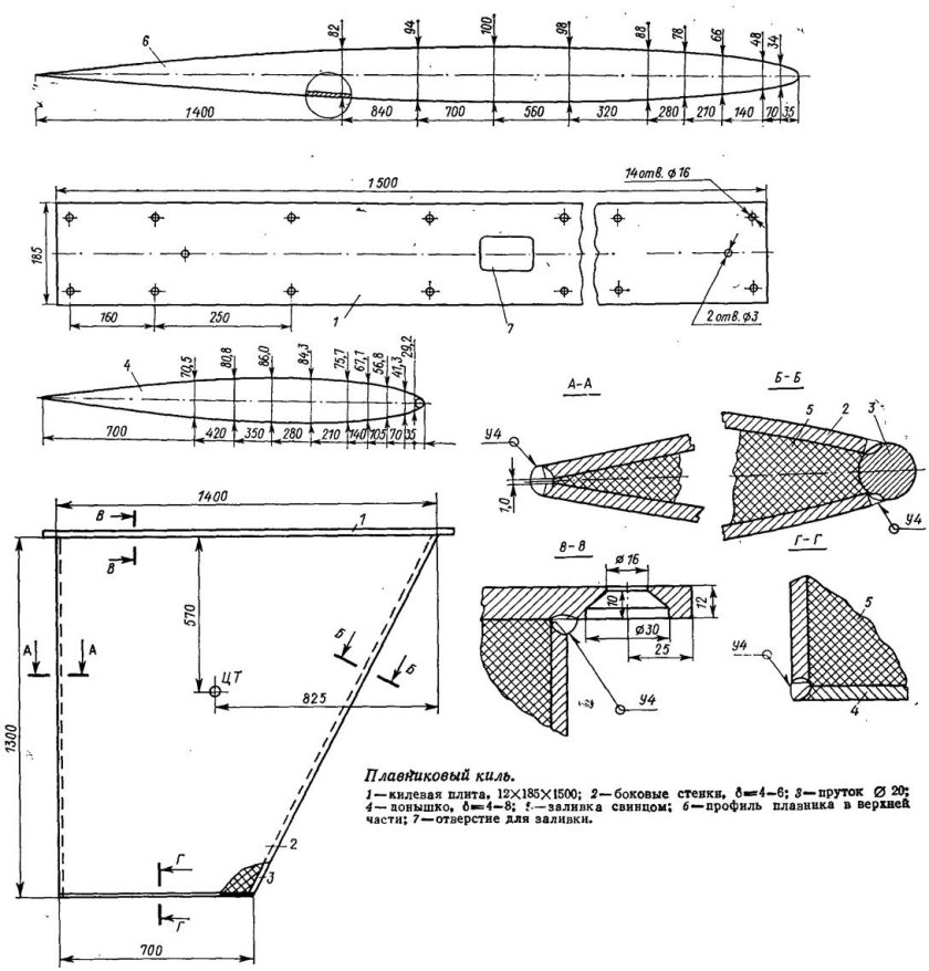 Плавниковый киль парусной яхты