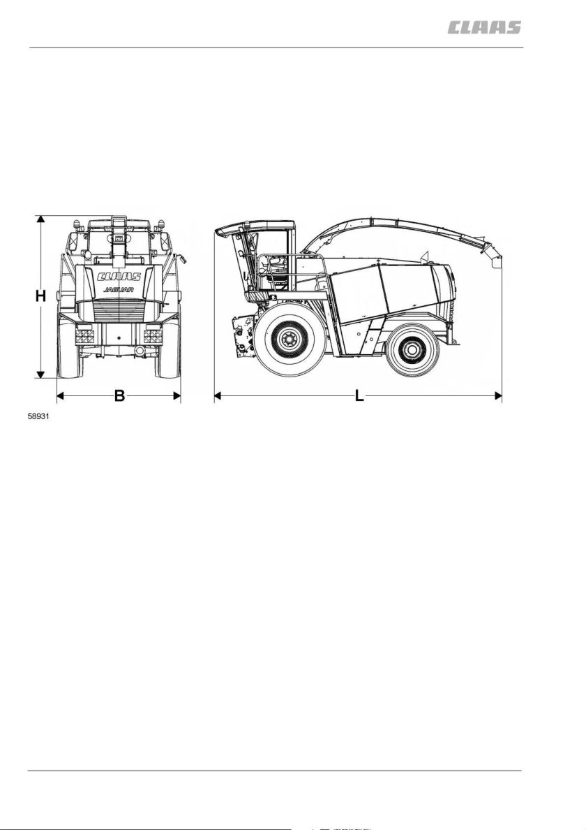 CLAAS Jaguar 870 габариты