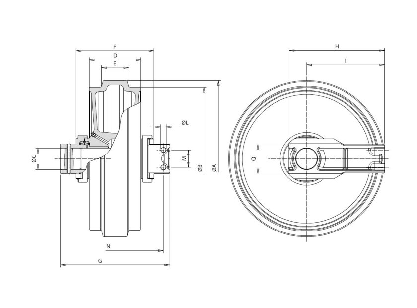 Натяжное колесо экскаватора Хитачи 200