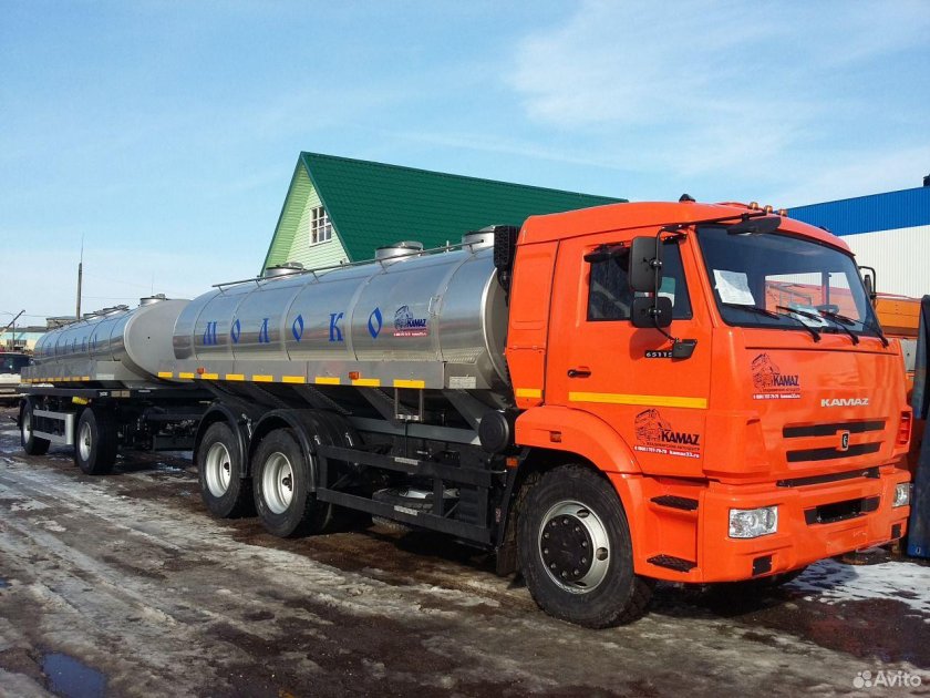 КАМАЗ 65115 молоковоз с прицепом