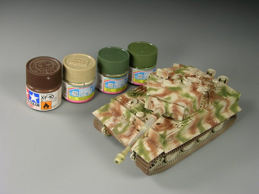 Немецкий трехцветный камуфляж Tamiya