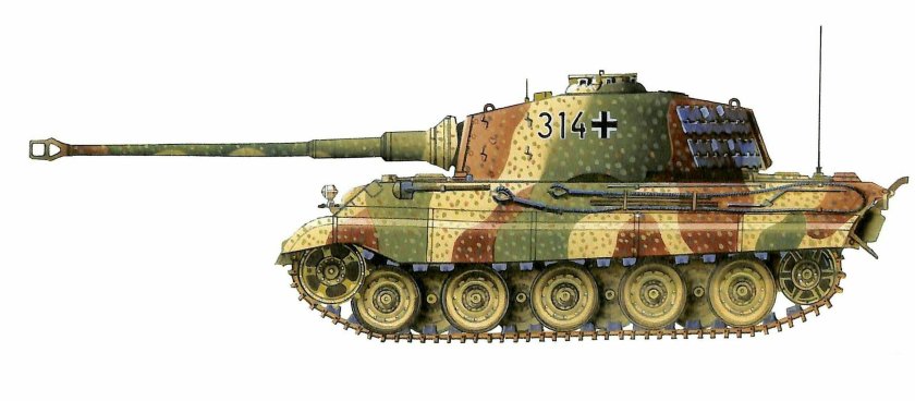 Танк тигр 2 сбоку