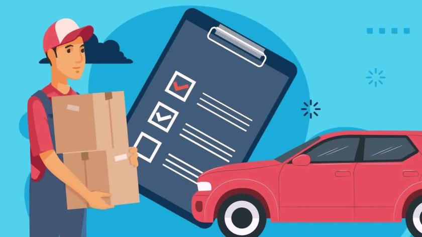 Доставщик на машине