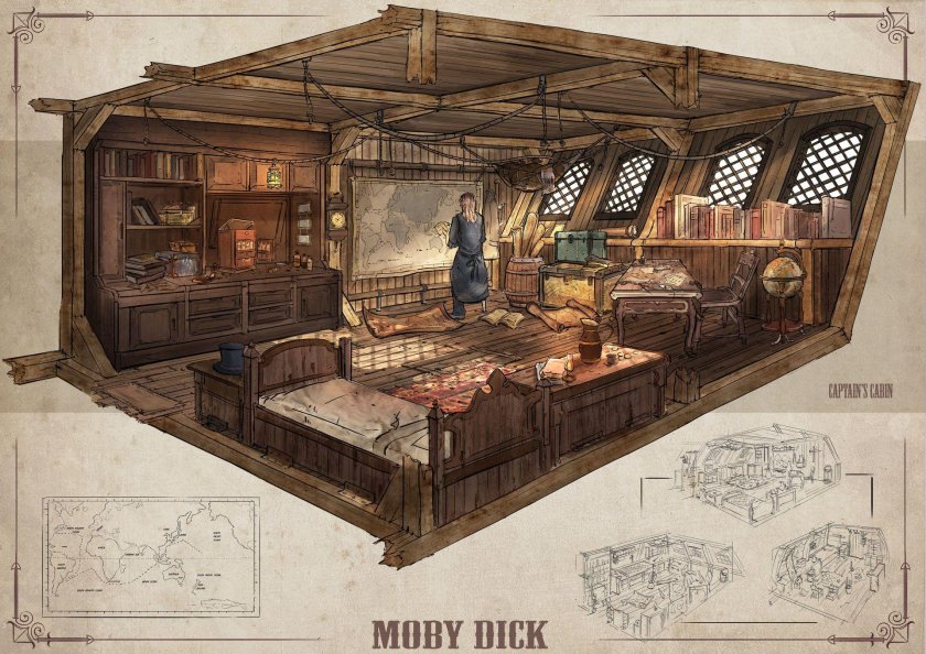 Каюта капитана на корабле 17 века