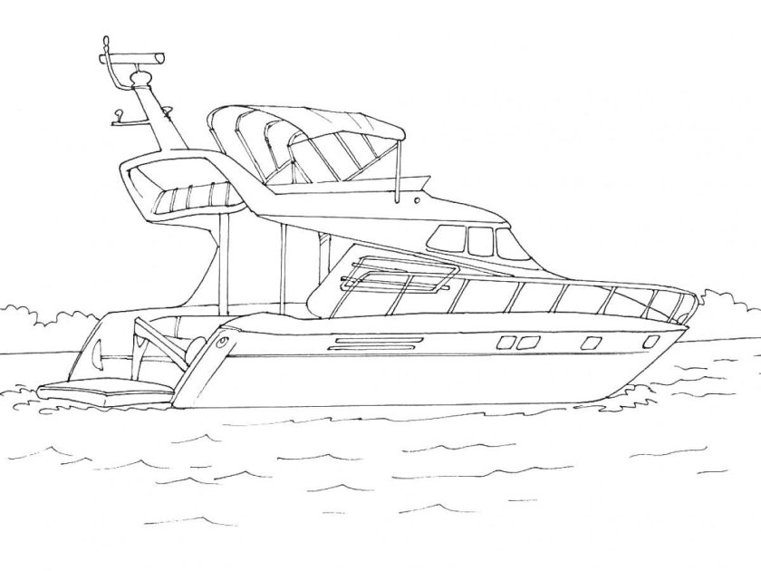 Раскраска катер