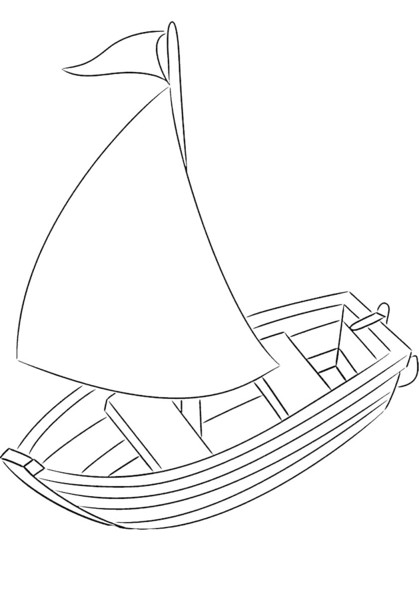 Раскраска кораблик