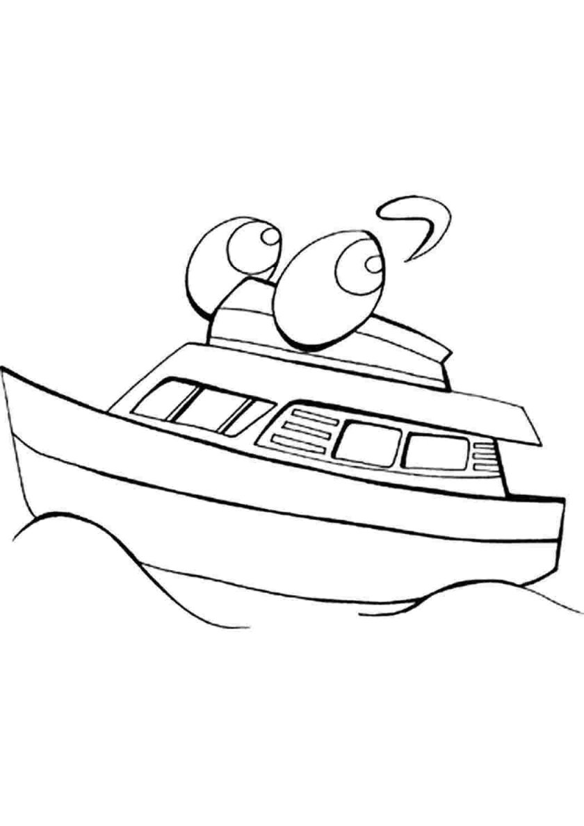 Катер раскраска для детей