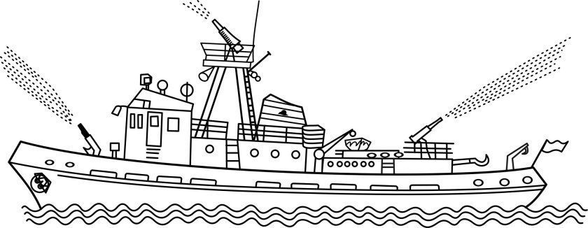 Корабли. Раскраска