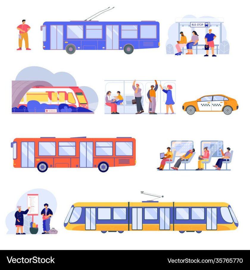 Общественный транспорт вектор
