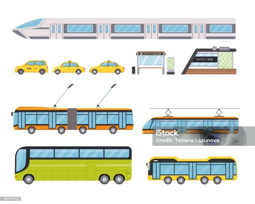 Городской пассажирский транспорт вектор