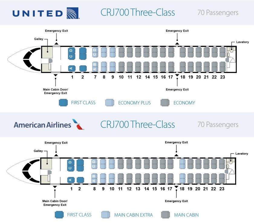 Бомбардир самолет CRJ 200 схема салона