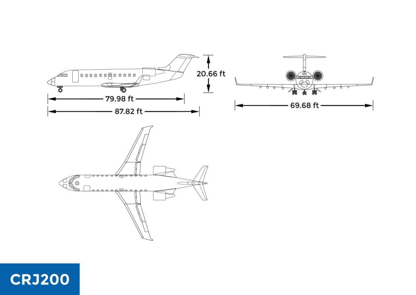 CRJ 200 самолет схема
