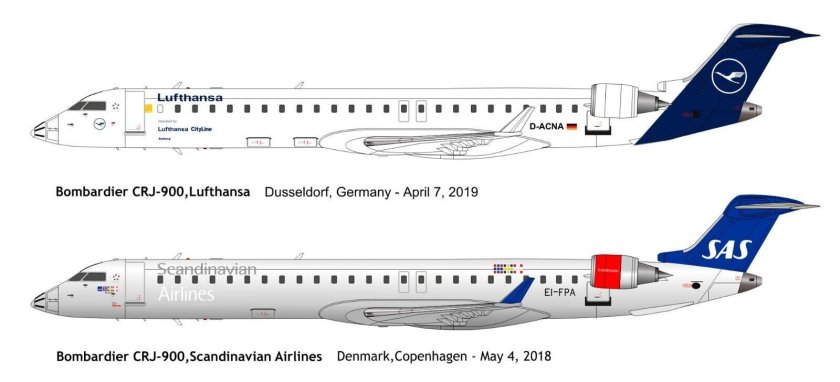 Canadair Regional Jet 200 схема салона