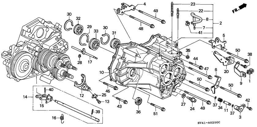 Коробка Honda Accord 7 схема