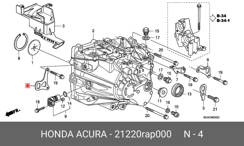 Коробка Honda Accord 7 схема