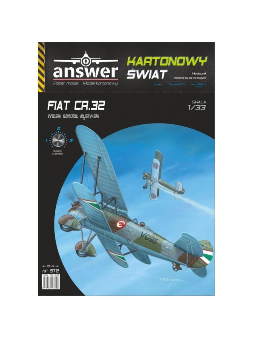 Модель самолета Fiat CR-32 из бумаги