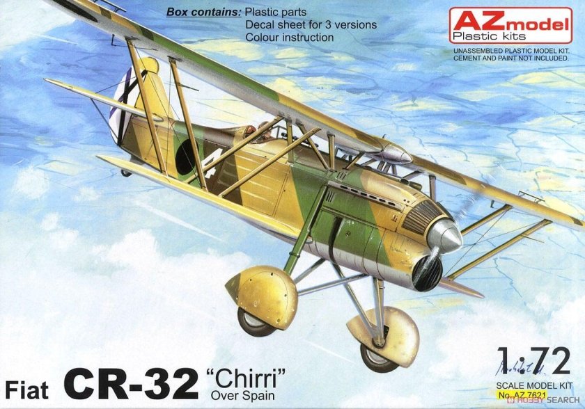 7621 AZMODEL итальянский истребитель Fiat CR-32 1/72