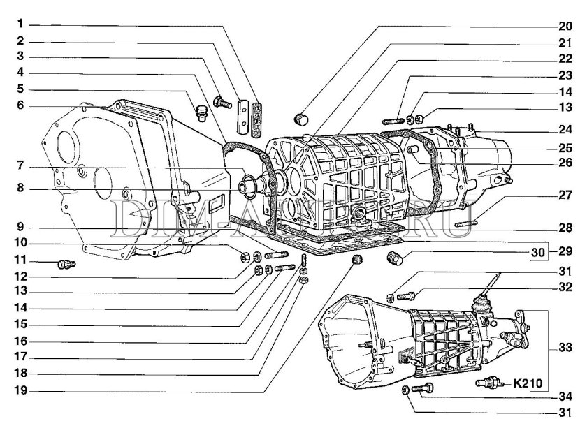 Схема КПП ВАЗ 2107 5 ступка