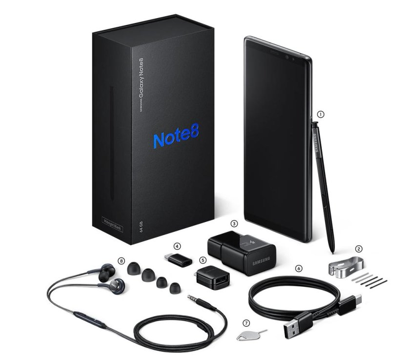 Samsung Note 8 комплектация