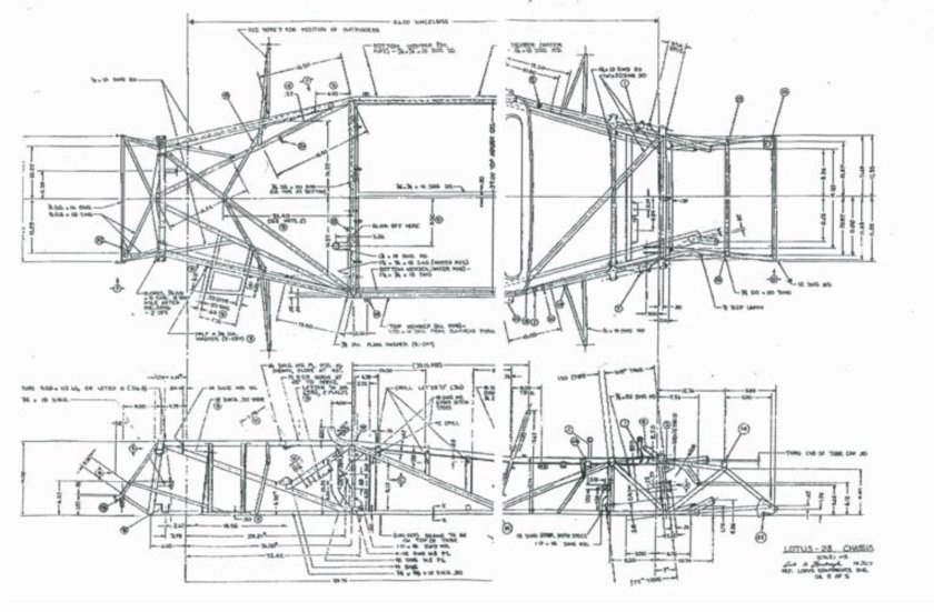 Лотус 7 чертежи рамы с размерами