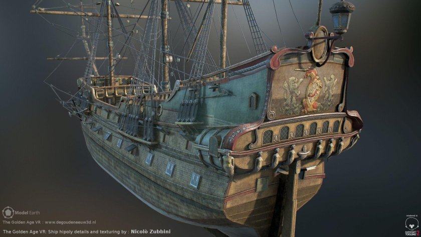 Модель корабля в блендер