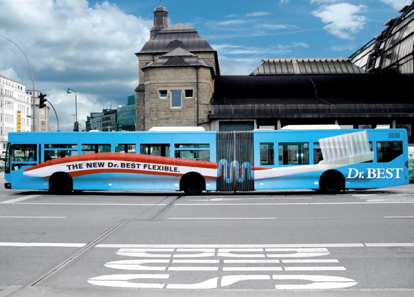 Креативная реклама на автобусе