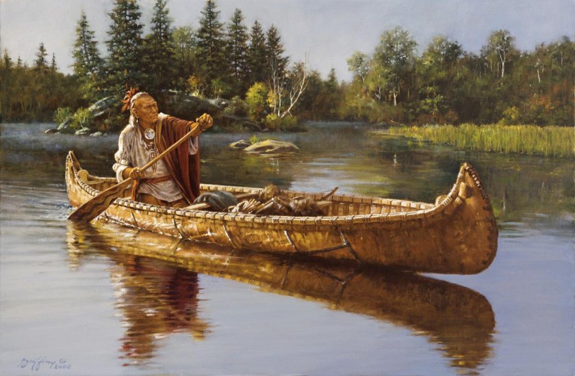 Каноэ индейцев Северной Америки