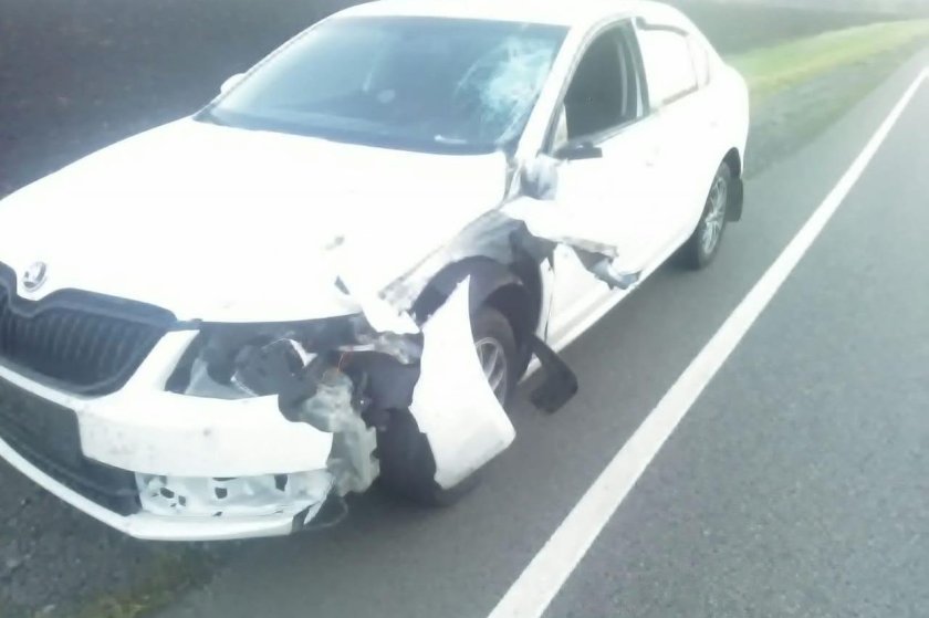 Разбитая Шкода Октавия а7 белая