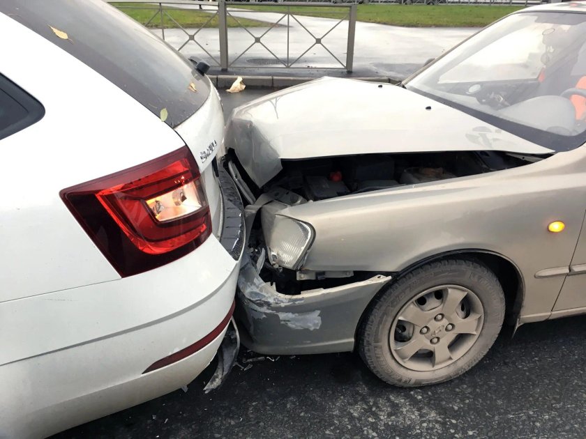 Авария в зад Шкода Октавия